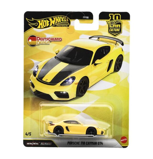 [予約]Hot Wheels 1/64 (ダイキャスト製) カーカルチャー ドイチュラント デザイン ポルシェ 718 ケイマン GT4