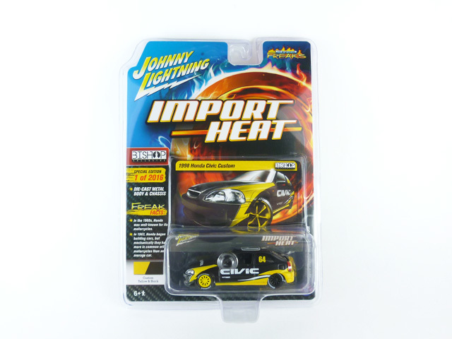 Johnny Lightning（ジョニーライトニング）1/64  シビック カスタム 1998  #64 黒/黄