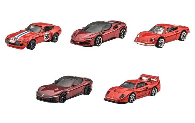 Hot Wheels 1/64 (ダイキャスト製) ベーシックカー フェラーリ 5カーパック