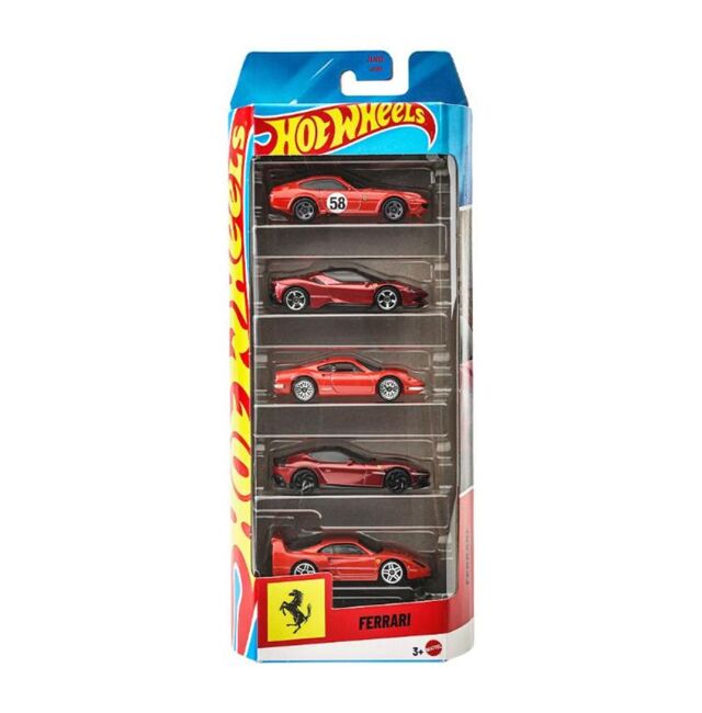 Hot Wheels 1/64 (ダイキャスト製) ベーシックカー フェラーリ 5カーパック