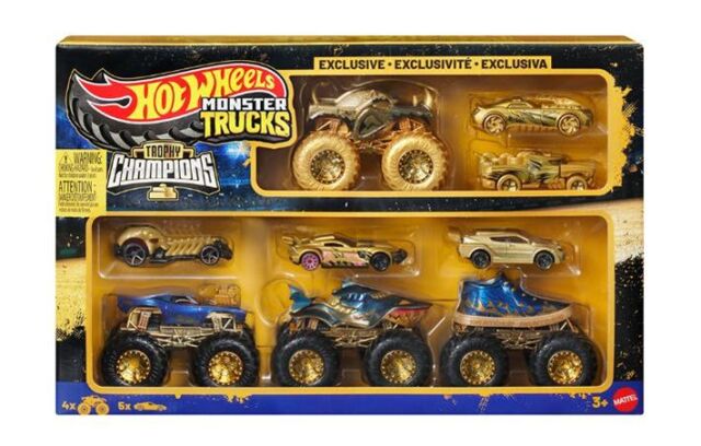 [予約]Hot Wheels 1/64 (ダイキャスト製) モンスタートラック トロフィーチャンピオン マルチパック