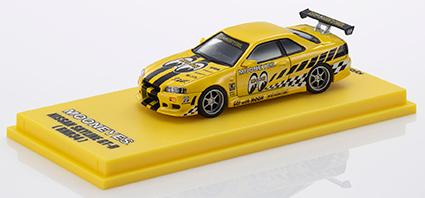 [予約]京商オリジナル 1/64 (ダイキャスト製) [MOTN] 日産 スカイライン GT-R(R34) ムーンアイズ (2)                              LED搭載