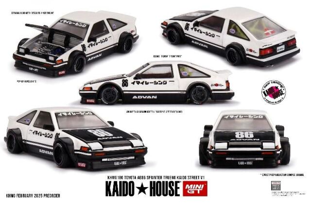 MINI GT 1/64 (ダイキャスト製) Toyota AE86 スプリンタートレノ Kaido Street V1(右ハンドル)