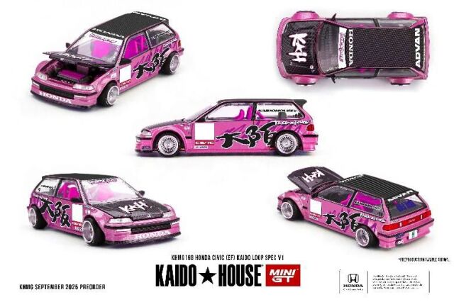 [予約]MINI GT 1/64 (ダイキャスト製) Honda シビック EF Kaido Loop Spec V1(左ハンドル)