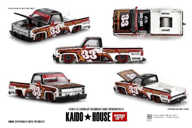 [予約]MINI GT 1/64 (ダイキャスト製) シボレー シルバラード KAIDO Intimidator V1(左ハンドル)