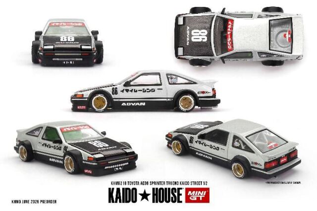 [予約]MINI GT 1/64 (ダイキャスト製) Toyota AE86 スプリンタートレノ Kaido Street V2(右ハンドル)