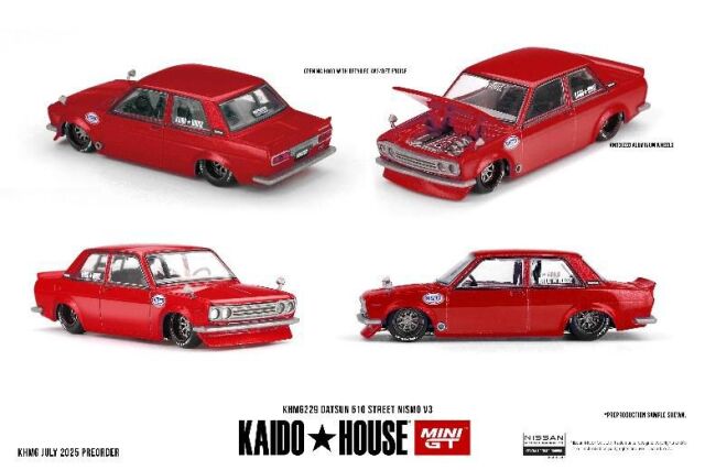 【まとめ買い】 MINI KAIDO ストリート ダットサン (ダイキャスト製) 1/64 GT 模型製作用品