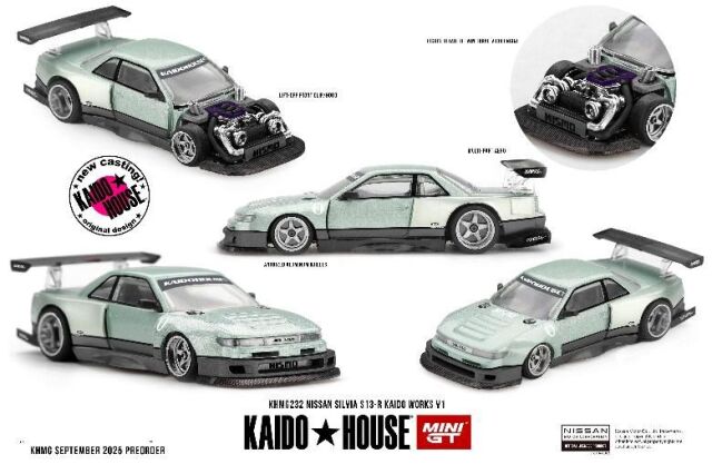 [予約]MINI GT 1/64 (ダイキャスト製) Nissan シルビア S13-R KAIDO WORKS V1(右ハンドル)
