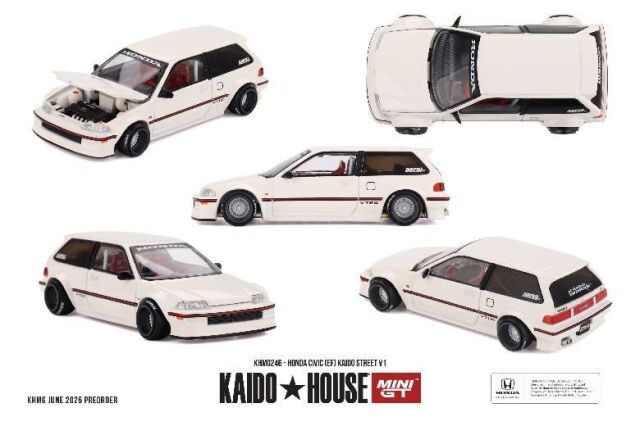 [予約]MINI GT 1/64 (ダイキャスト製) Honda シビック EF Kaido Street V1(左ハンドル)