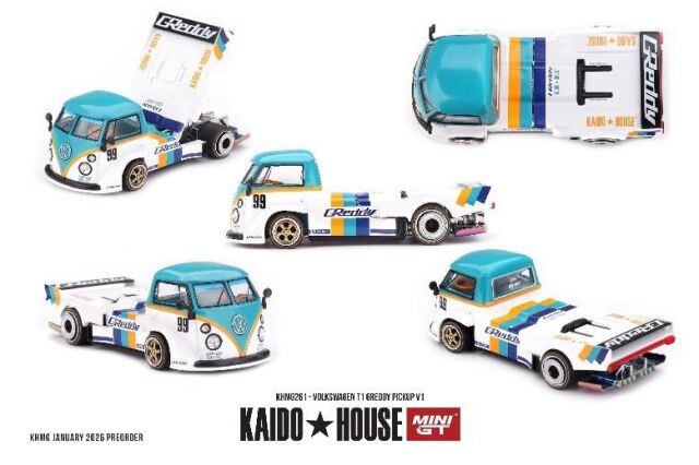 [予約]MINI GT 1/64 (ダイキャスト製) フォルクスワーゲン T1 GReddy Pickup V1(左ハンドル)