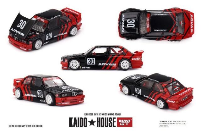 [予約]MINI GT 1/64 (ダイキャスト製) BMW M3 Kaido Works ADVAN(左ハンドル)