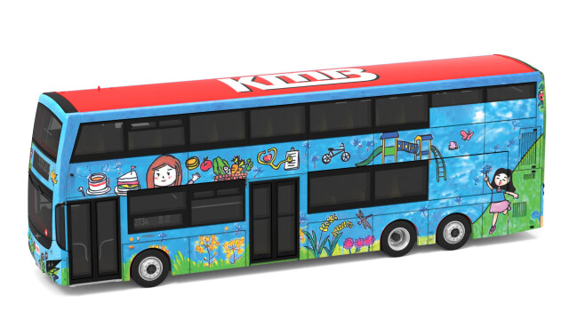 TINY（タイニー）Tiny City ボルボ B8L MCV KMB 12.8m (273A) Queen's Bus Hill Bus Drawing Competition (XA3383)