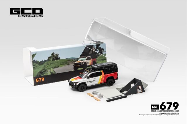 [予約]ゲインコーププロダクツ 1/64 (ダイキャスト製) Toyota Tundra TRD PRO (レトロフィットバージョン) / アクセサリー付 ホワイト TRD デコ
