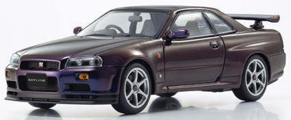 京商オリジナル 1/43 (ダイキャスト製) 日産 スカイライン R34 GT-R Vスペック (ミッドナイトパープル III)