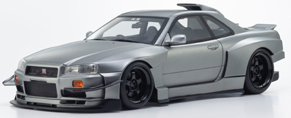 [予約]京商オリジナル samurai シリーズ 1/18 (レジン製) 日産 スカイライン GT-R (R34) Khyzyl Saleem (マットグレー)