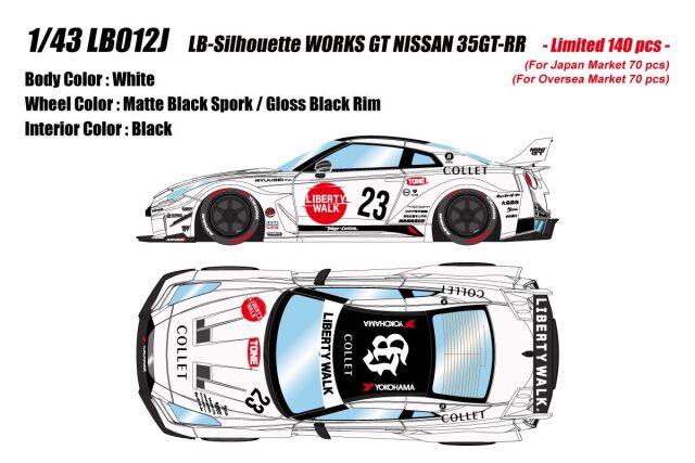 [予約]EIDOLON(アイドロン) 1/43 (レジン製) LB-シルエットワークスGT 35GT-RR7 ホワイト 限定140台、国内販売70台