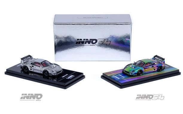 限定サイン入り INNO 1/64 LBWK F40 クロームシルバ チェイス