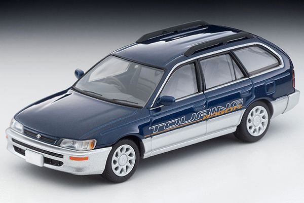 トミカリミテッドヴィンテージネオ 1/64 トヨタ カローラワゴン Lツーリング オプション装着車（青／銀）96年式