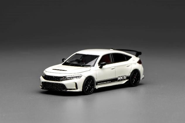 MOTORHELIX(モーターへリックス) 1/64 (ダイキャスト製) ホンダ シビック タイプR (FL5) HKS Livery チャンピオンシップ ホワイト