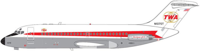 [予約]V1:400 1/400 (ダイキャスト製) ダグラス DC-9-15 トランス・ワールド航空 N1070T