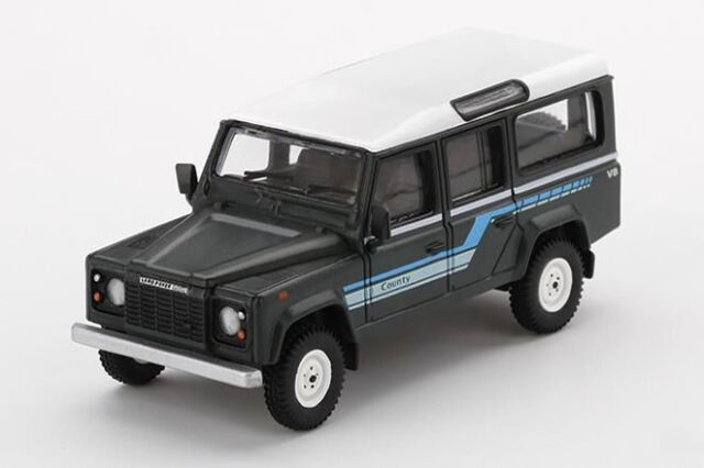 MINI GT 1/64 ランドローバー ディフェンダー 110 1985 カウンティステーションワゴン グレー(右ハンドル)