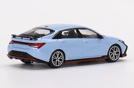 【値下げ】HYUNDAI ミニカー MINI GT 1/64 Hyundai エラントラ N パフォーマンスブルー(左