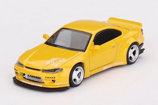 MINI GT 1/64 Rocket Bunny Nissan シルビア(S15) イエロー(右ハンドル)