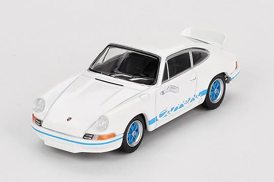 MINI GT 1/64 (ダイキャスト製) ポルシェ 911 カレラ RS 2.7 グランプリホワイト/ブルーリバリー(右ハンドル)