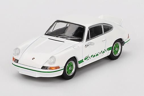 MINI GT 1/64 (ダイキャスト製) ポルシェ 911 カレラ RS 2.7 グランプリホワイト/グリーンリバリー (右ハンドル)