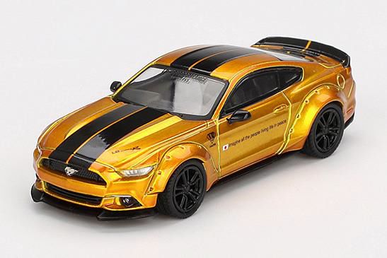 MINI GT 1/64 (ダイキャスト製) LB★WORKS フォード マスタング LBゴールド(左ハンドル)