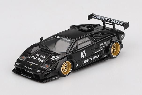 MINI GT 1/64 (ダイキャスト製) ランボルギーニ カウンタック LB-WORKS ブラック(左ハンドル)