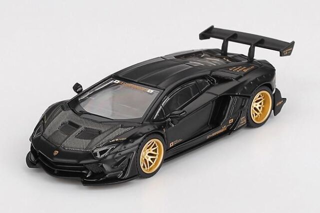 MINI GT 1/64 (ダイキャスト製) LB★WORKS ランボルギーニ アヴェンタドールリミテッドエディション マットブラック(左ハンドル） ※ブリスタータイプ