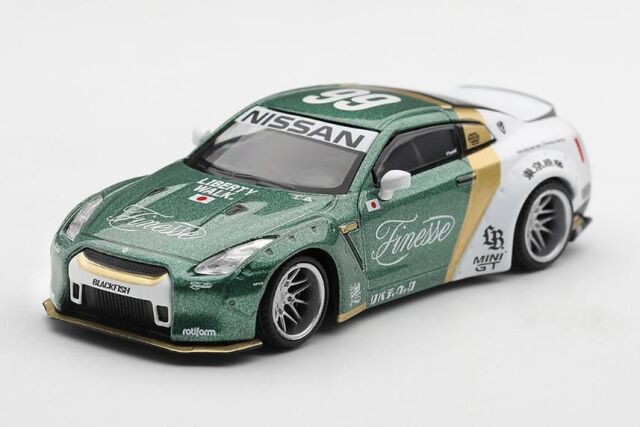 [予約]MINI GT 1/64 (ダイキャスト製) 1/64 LB★WORKS Nissan GT-R R35 タイプ1 カスタム ダックテイル オートフィネス(左ハンドル)　
