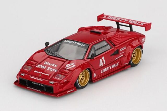MINI GT 1/64 (ダイキャスト製) ランボルギーニ カウンタック LB-WORKS レッド(左ハンドル) ※ブリスタータイプ
