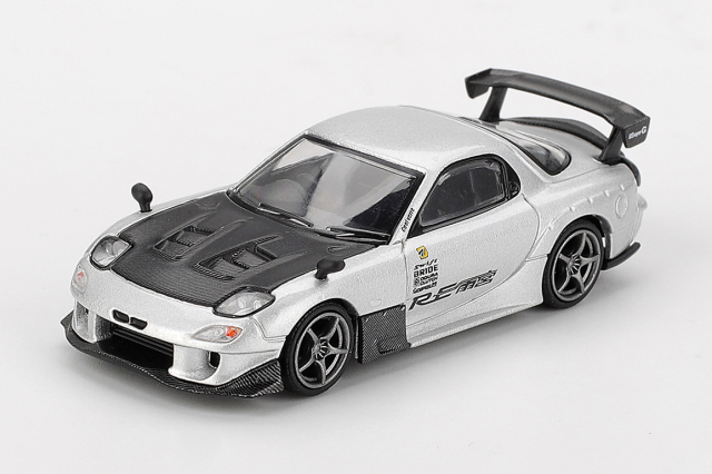 MINI GT 1/64 (ダイキャスト製) マツダ RX-7 RE雨宮 シルバーメタリック(左ハンドル)