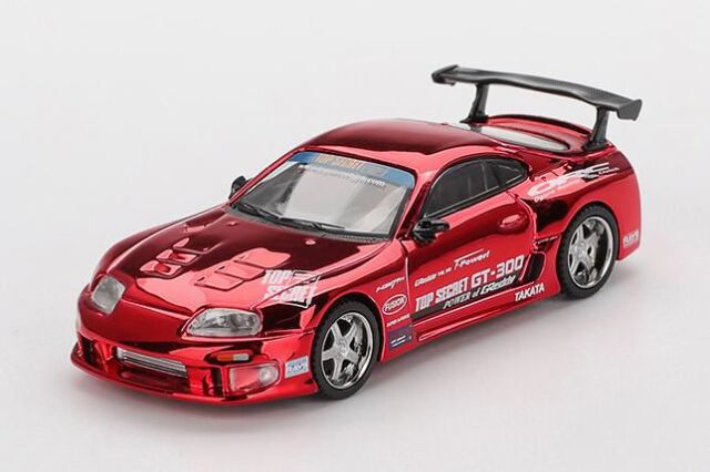 [予約]MINI GT 1/64 (ダイキャスト製) Toyota スープラ (A80) GT-300 Top Secret レッドクロム(左ハンドル) ※ブリスタータイプ