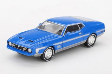 [予約]MINI GT 1/64 (ダイキャスト製) 1/64 フォード マスタング マッハ1 1971 グラバーブルー(左ハンドル) ※ブリスタータイプ