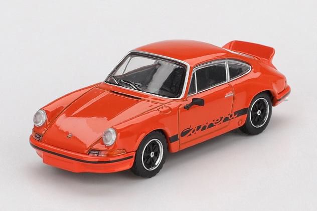[予約]MINI GT 1/64 (ダイキャスト製) ポルシェ 911 カレラ RS 2.7タンジェリン/ブラックリバリー(左ハンドル) ※ブリスタータイプ