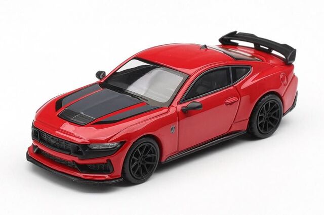 [予約]MINI GT 1/64 (ダイキャスト製) フォード マスタング ダークホース レースレッド(左ハンドル) ※ブリスタータイプ