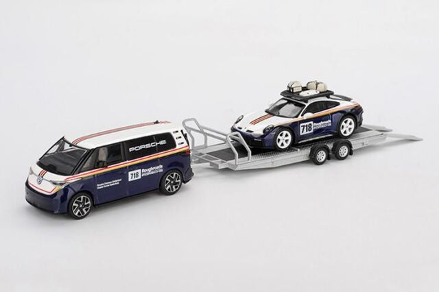 [予約]MINI GT 1/64 (ダイキャスト製) ポルシェ 911 ダカール #718 / フォルクスワーゲン ID. Buzz Porsche Centrum Gelderland Roughroads セット