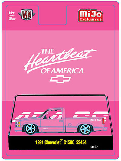 M2 Machines 1/64 北米限定 1991 シボレー C1500 SS454 カスタム セミグロスピンク ※並行輸入品