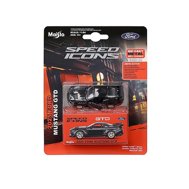[予約]Maisto(マイスト) 1/64 (ダイキャスト製) SI フォード マスタング GTD 2025 メタリックブラック