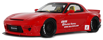 [予約]otto mobile(オットモビル) 1/18 (レジン製) ロケットバニー エアロ(V1) マツダ RX-7(FD3S) 2015 (レッド) 限定生産品