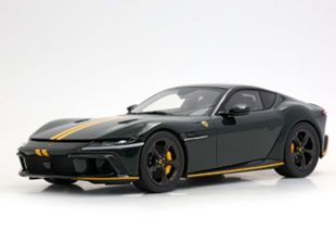 [予約]BBR MODELS 1/18 (レジン製) Ferrari 12Cilindri Panoramic roof Verde British with yellow stripes ※ケース無