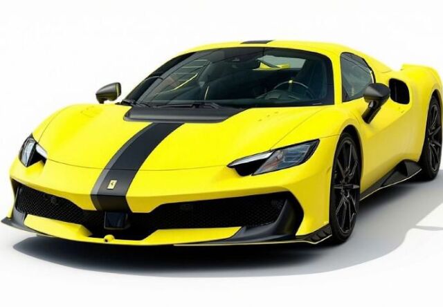 [予約]BBR MODELS 1/18 (レジン製)Ferrari 296 Speciale A - spider Giallo Kuramochi matt with black and grey stripes no roof