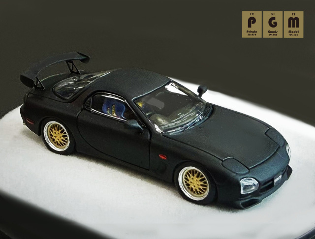 PGM 1/64 (ダイキャスト製) Mazda RX-7 Matte Black