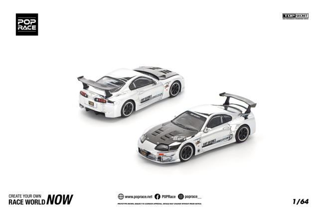 POP RACE 1/64 (ダイキャスト製) トップシークレット GT300 スープラ シルバークローム