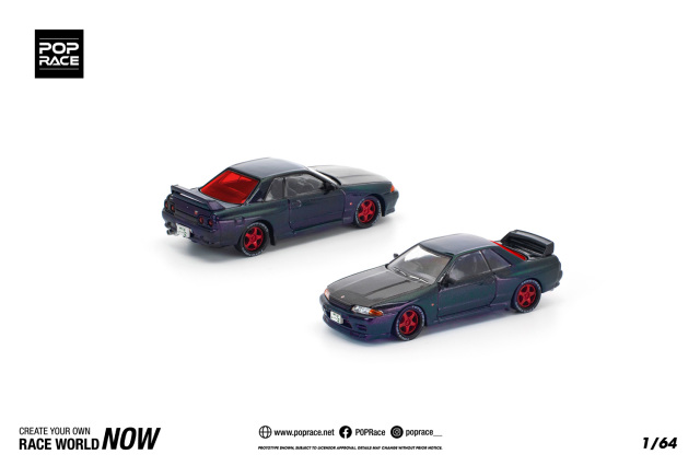 1/64 ポップレース IDEイベント限定 2台セット POPRACE ポップレース 1/64 SKYLINE GT-RV8 酷く DRIFT HAKOSUKA