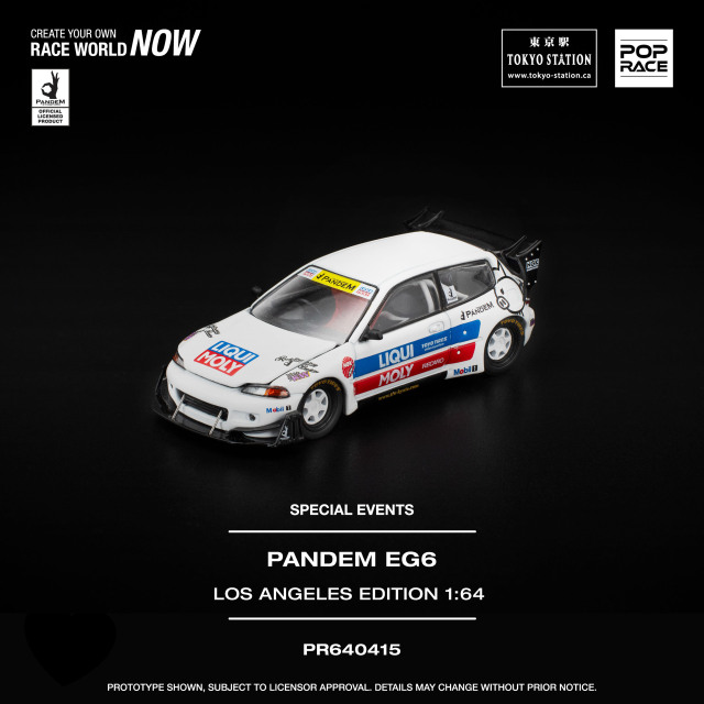 POP RACE 1/64 (ダイキャスト製) パンデム EG6 ホワイト LA限定エディション