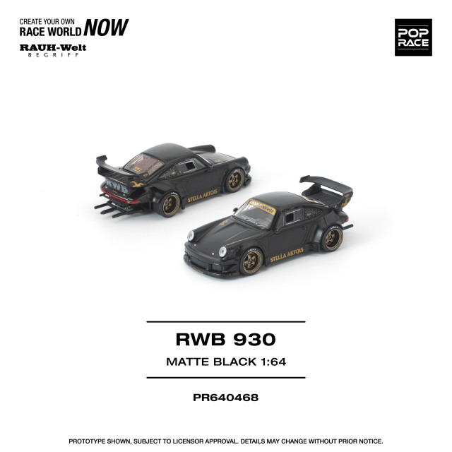 [予約]POP RACE 1/64 (ダイキャスト製) RWB 930 マットブラック「ステラ・アルトワ」